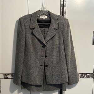 Le Suit Gray/Black/White Tweed Women's Skirt Set